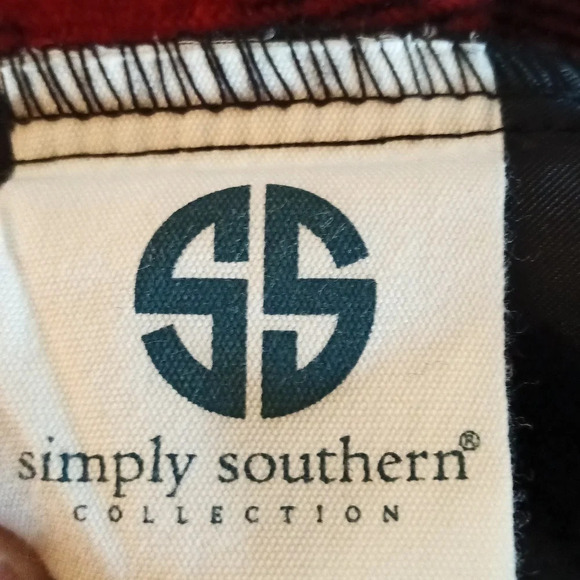 Flannel buffalo check plaid button down shacket pockets oversized small - Picture 11 of 11